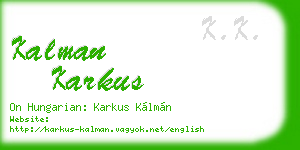kalman karkus business card
